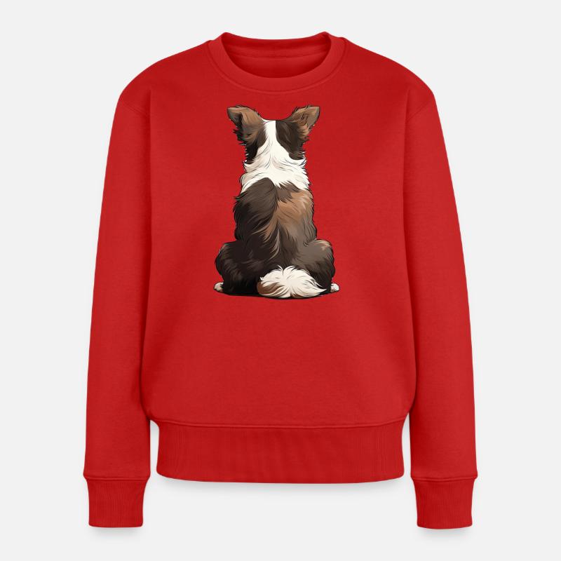 Border Collie - Frauen Premium Bio Pullover - Rot