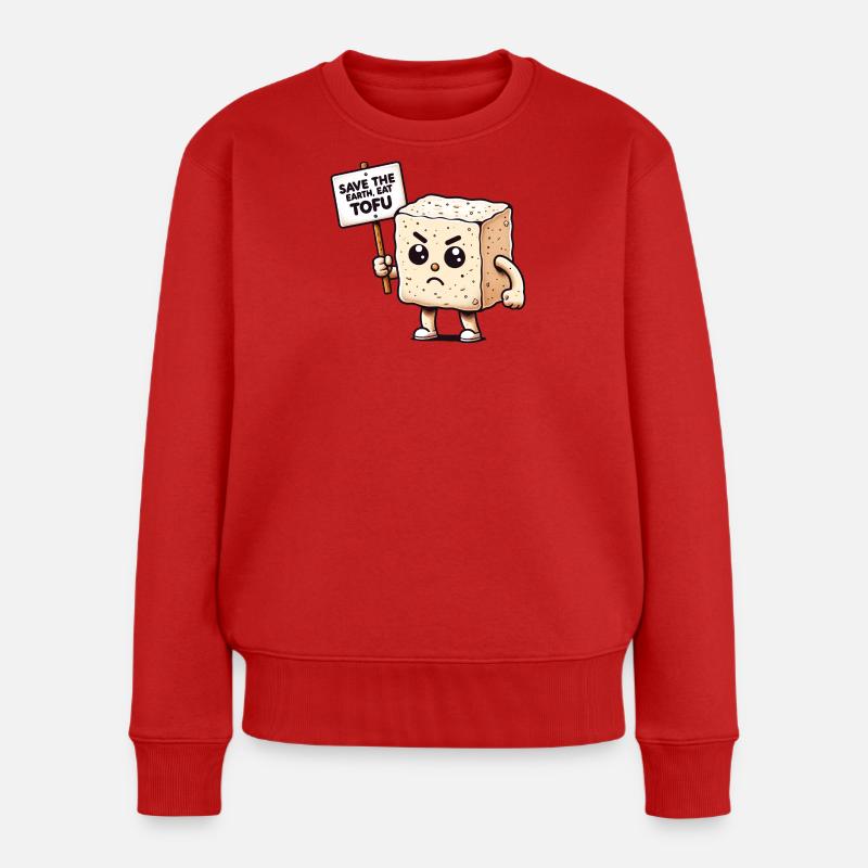 Tofu Erde Verteidiger - Frauen Premium Bio Pullover - Rot