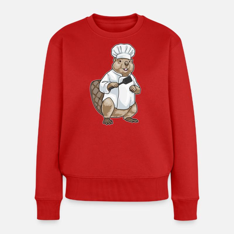 Beaver Cook Spatule Cuisson - Pull Premium bio Femme - rouge
