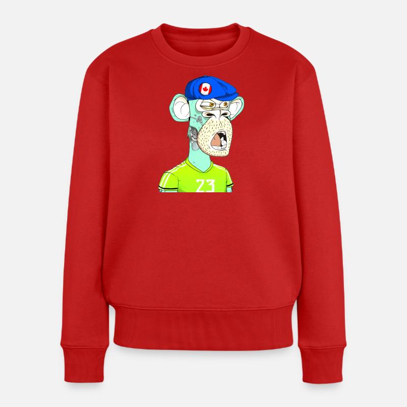 Ape Neon-Style - Frauen Premium Bio Pullover - Rot