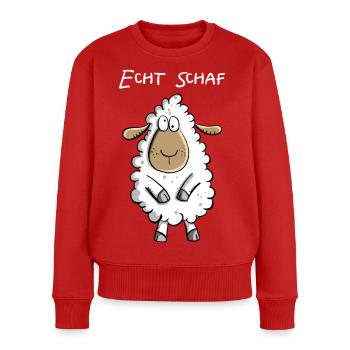 Echt Schaf I Cooles Schäfchen Comic Geschenk Fun - Frauen Premium Bio Pullover - Rot - Vorne - Julia (174cm)