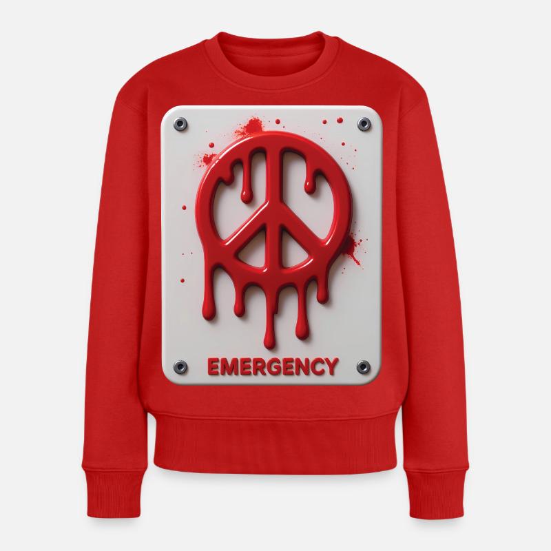 FRIEDENSNOTFALL #1 – Frieden & Liebe - Frauen Premium Bio Pullover - Rot