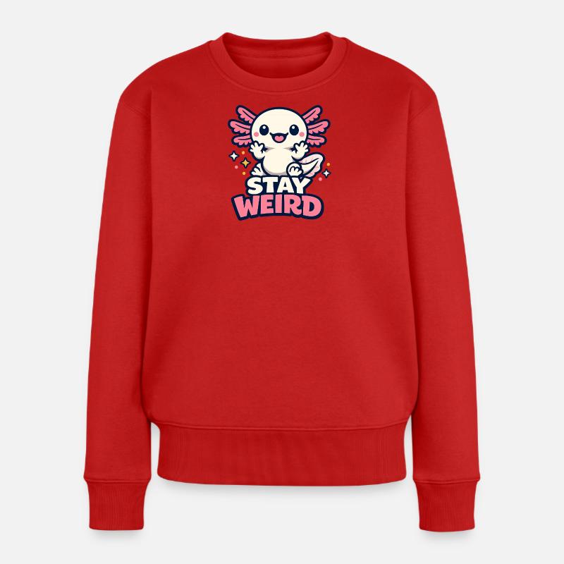 Stay weird - Axolotl - Frauen Premium Bio Pullover - Rot