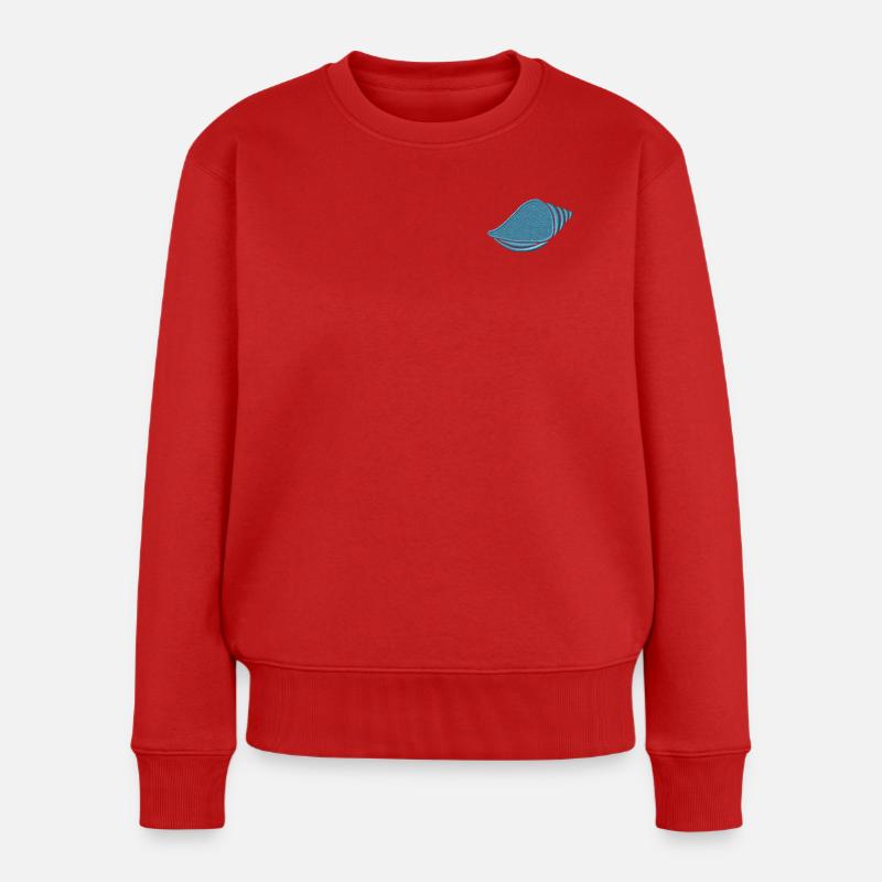 Muschel bestickt - Frauen Premium Bio Pullover - Rot