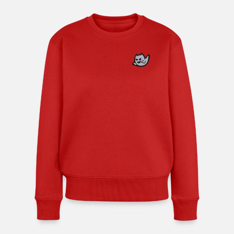 Geist bestickt - Frauen Premium Bio Pullover - Rot