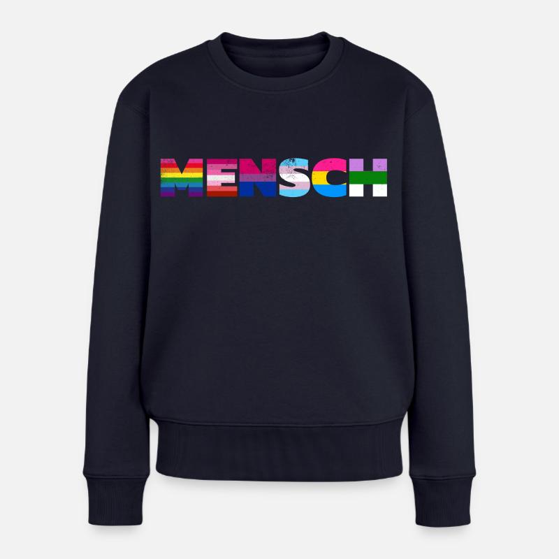 Regenbogen Pride Flag Design - Frauen Premium Bio Pullover - Navy
