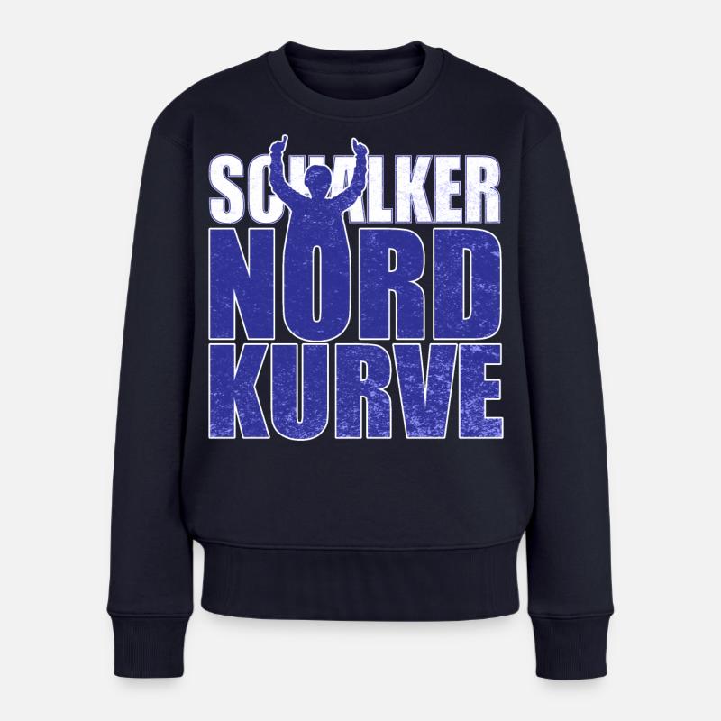 Schalker Nordkurve Schriftzug Geschenkidee - Frauen Premium Bio Pullover - Navy