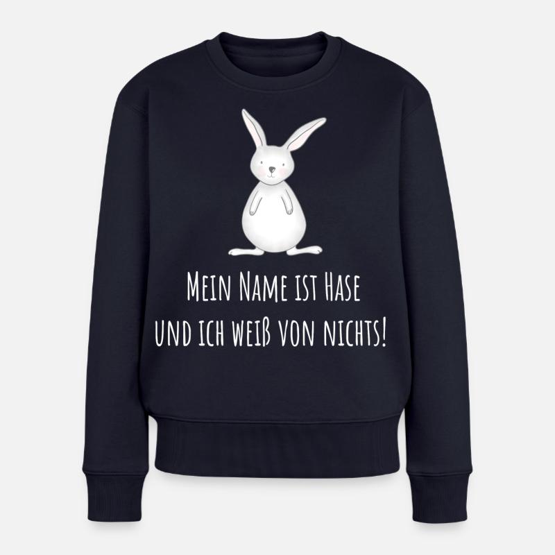 Mein Name ist Hase - Frauen Premium Bio Pullover - Navy