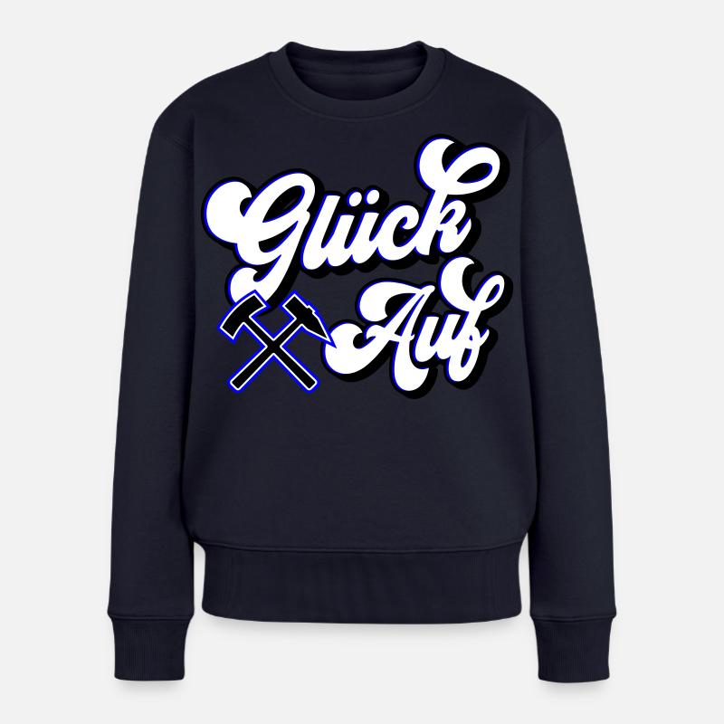 Glück auf Hammer und Schägel | Farben änderbar - Frauen Premium Bio Pullover - Navy