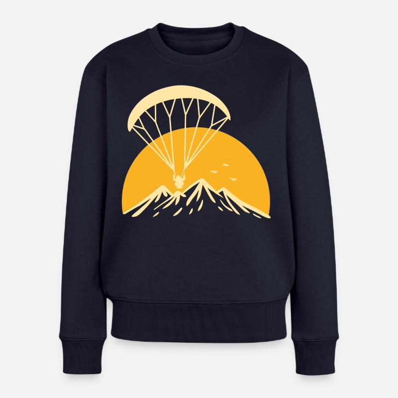 Paramotoring Retro - Frauen Premium Bio Pullover - Navy