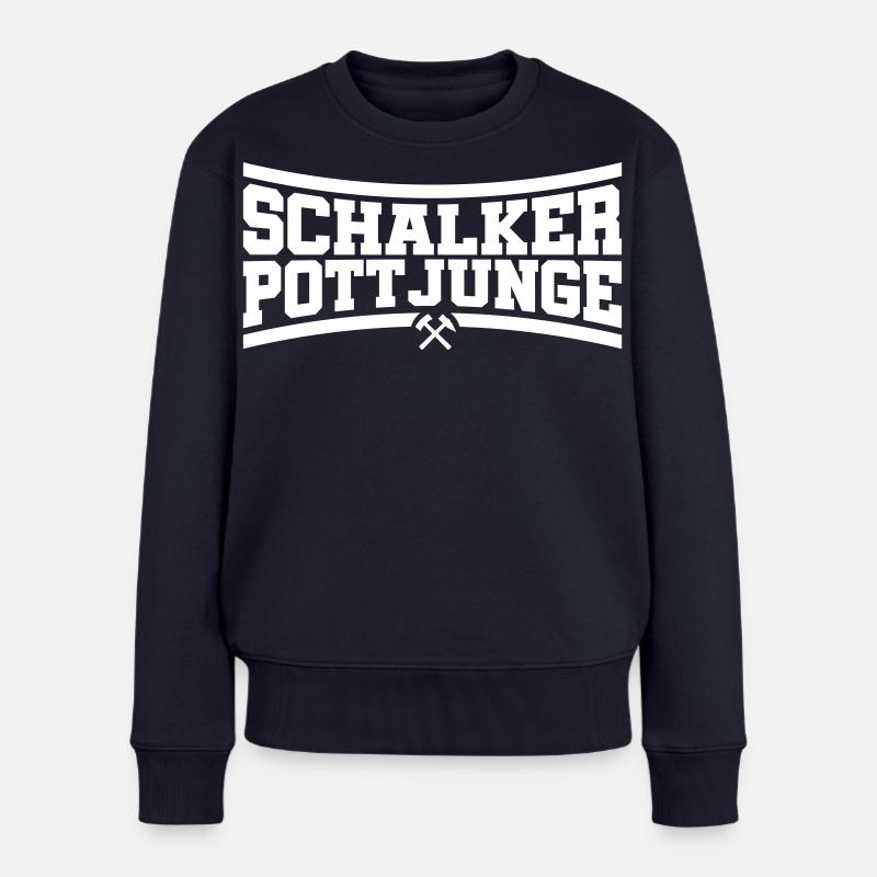 Schalker Pottjunge Gelsenkirchen | Farbe änderbar - Frauen Premium Bio Pullover - Navy