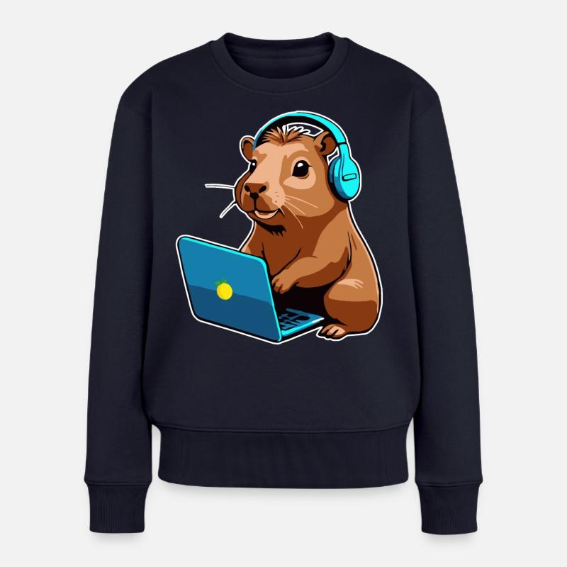 Capybara Programmierer Coder Computer - Frauen Premium Bio Pullover - Navy