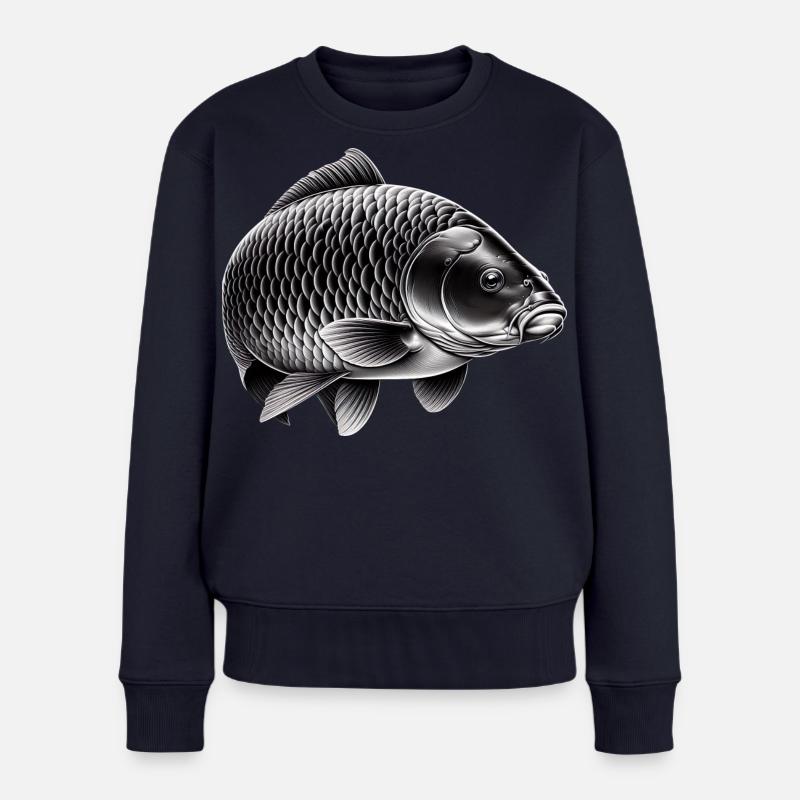 Carpe miroir - Pull Premium bio Femme - bleu marine
