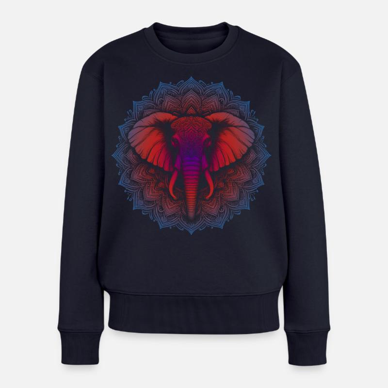 Trifecta Vertus Mandala - Pull Premium bio Femme - bleu marine