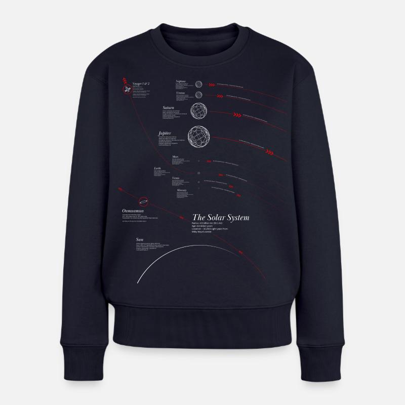 Solar System Infografik - Frauen Premium Bio Pullover - Navy
