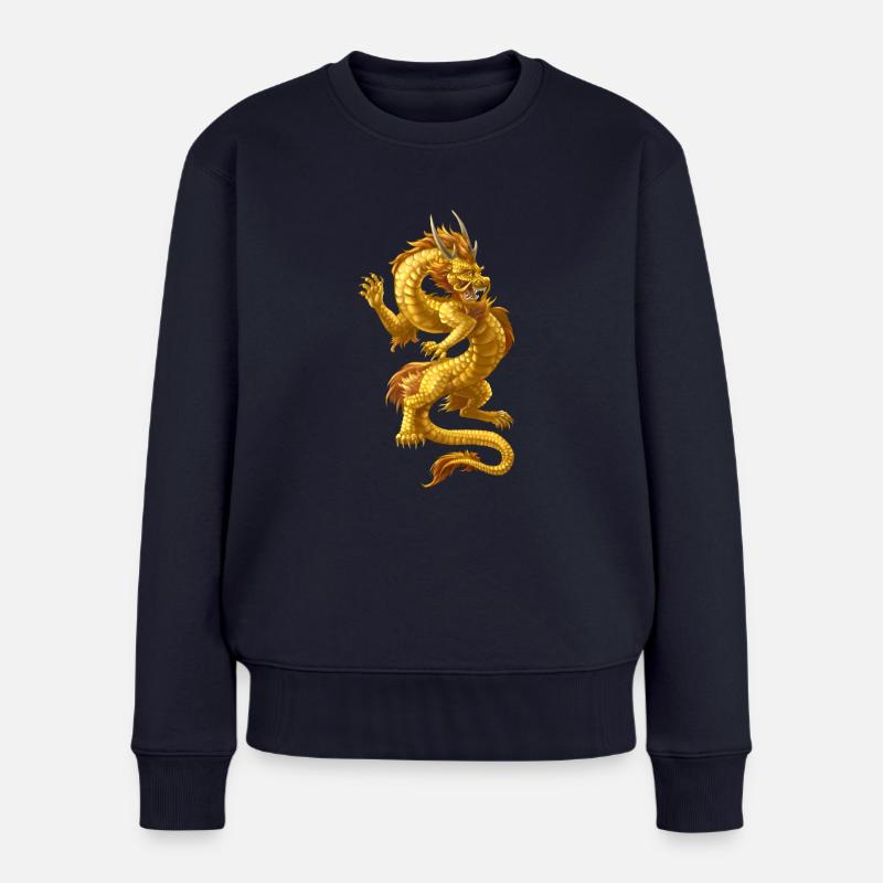 Chinesischer Drache - Frauen Premium Bio Pullover - Navy