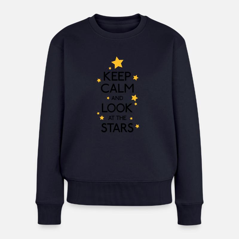 keep calm look at the stars - Pull Premium bio Femme - bleu marine
