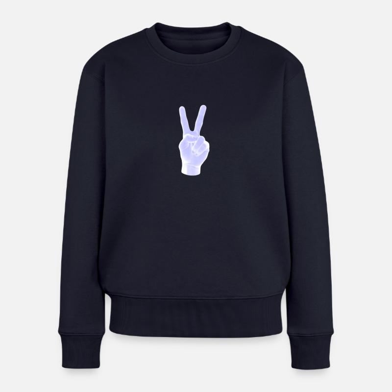 neon peace - Frauen Premium Bio Pullover - Navy