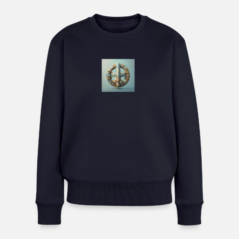 IMG 5198 - Frauen Premium Bio Pullover - Navy