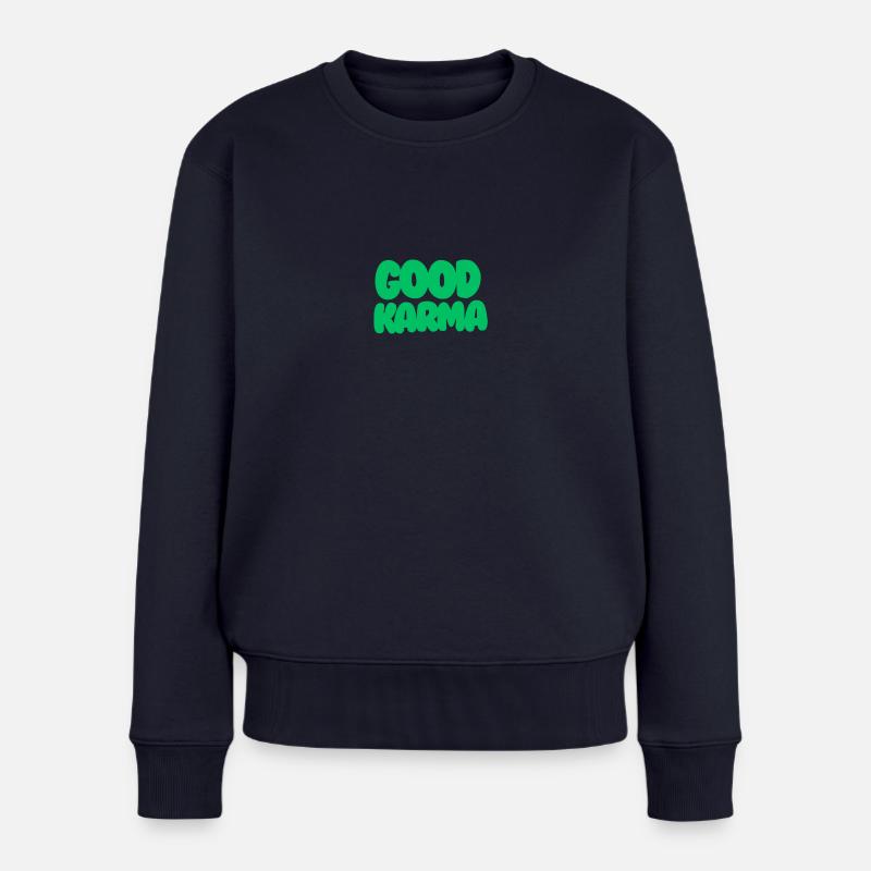 Good Karma Green - Frauen Premium Bio Pullover - Navy