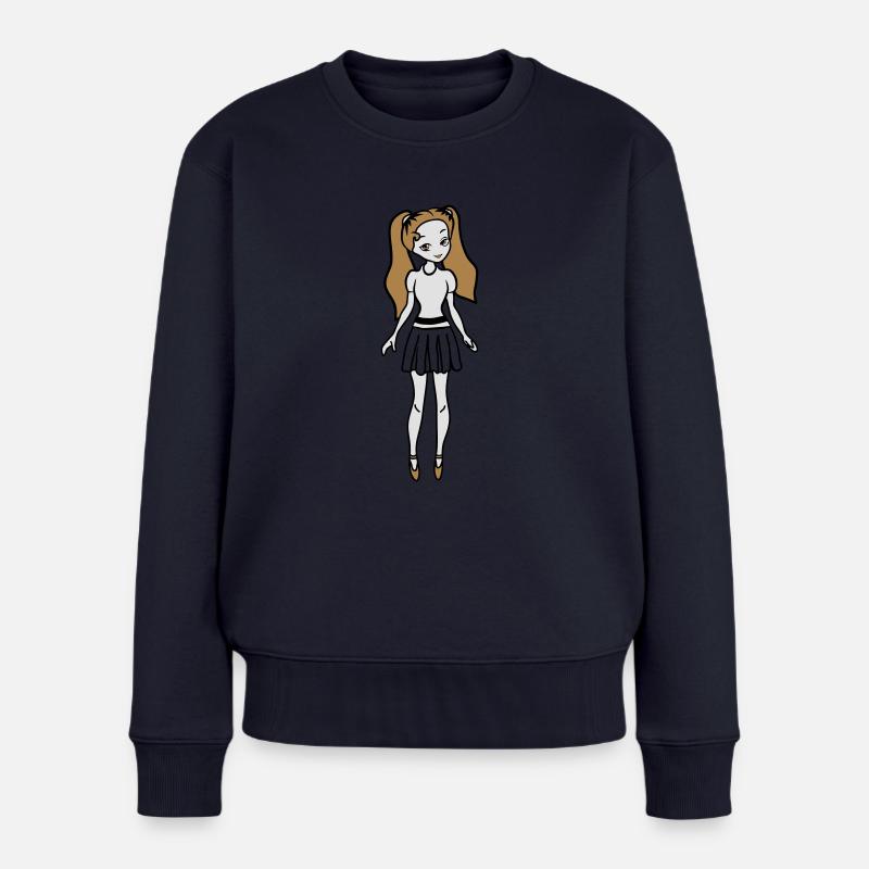 Puppe kleider mädchen - Frauen Premium Bio Pullover - Navy