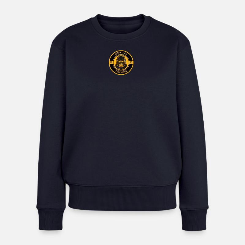Respect All Fear None - Frauen Premium Bio Pullover - Navy