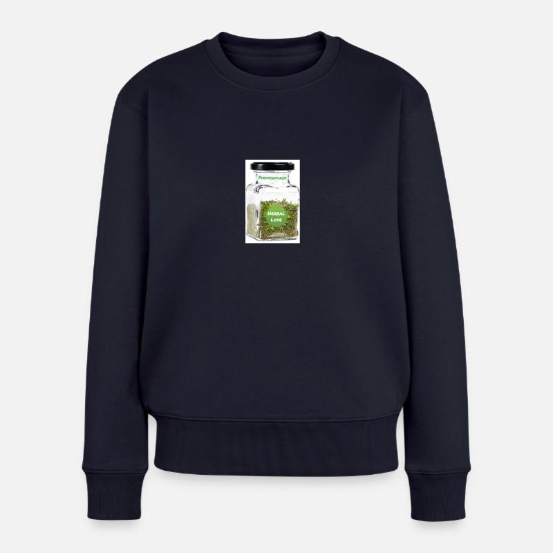 Pfefferminze - Frauen Premium Bio Pullover - Navy
