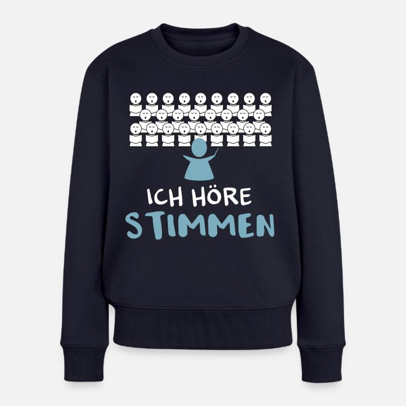Ich höre Stimmen - Frauen Premium Bio Pullover - Navy