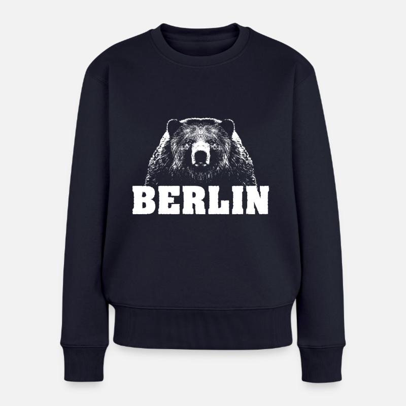 Berlin Bär - Frauen Premium Bio Pullover - Navy