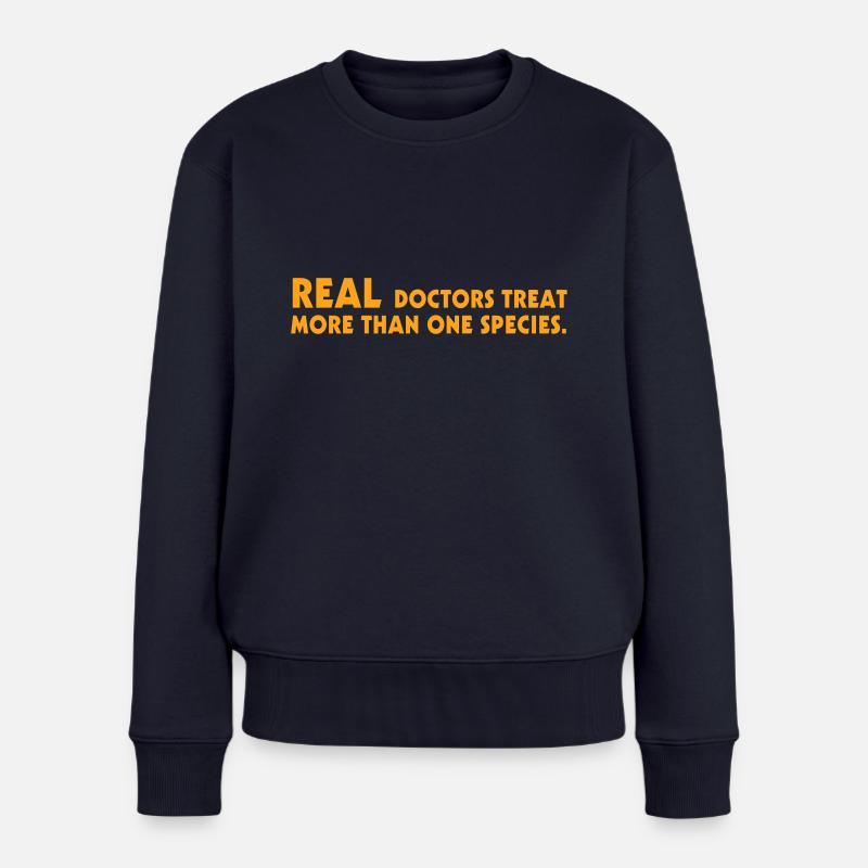 Sprechstunde Real Doctors orange - Frauen Premium Bio Pullover - Navy
