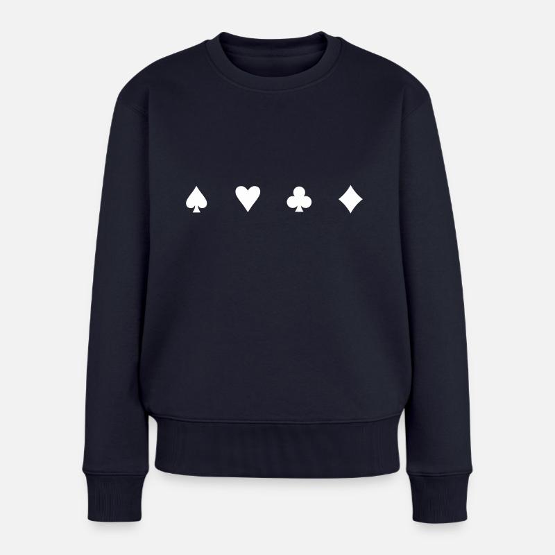 karten symbole - Frauen Premium Bio Pullover - Navy