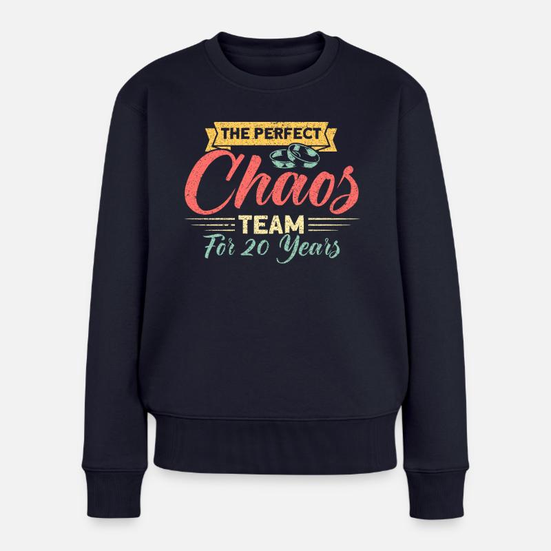 20. Hochzeitstag Paardesign 20 Jahre Ehe - Frauen Premium Bio Pullover - Navy