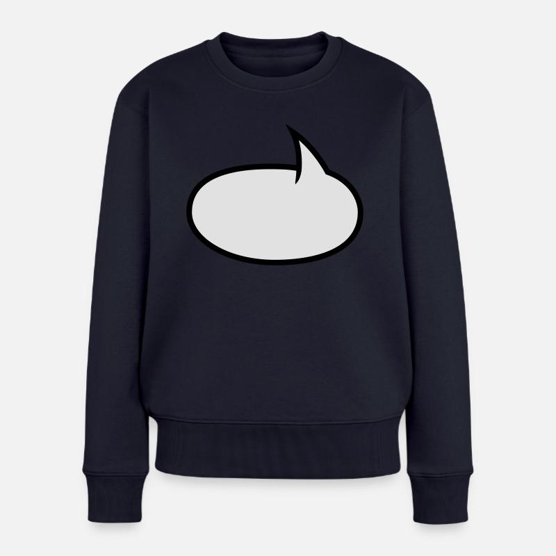 Zweifarbige Comic-Blase - Frauen Premium Bio Pullover - Navy