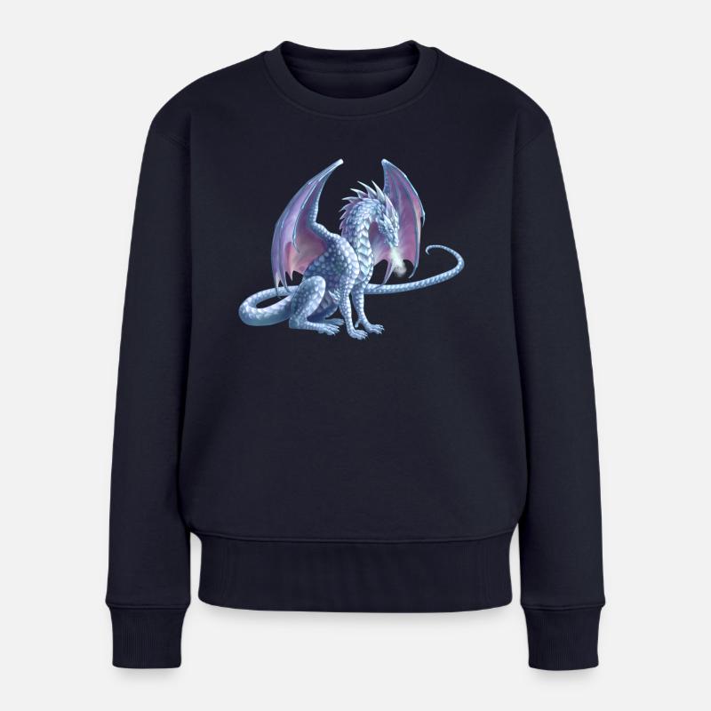 Eisdrache - Frauen Premium Bio Pullover - Navy