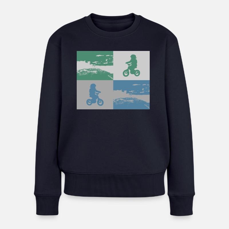Junior Biker Pop Art metallic - Frauen Premium Bio Pullover - Navy