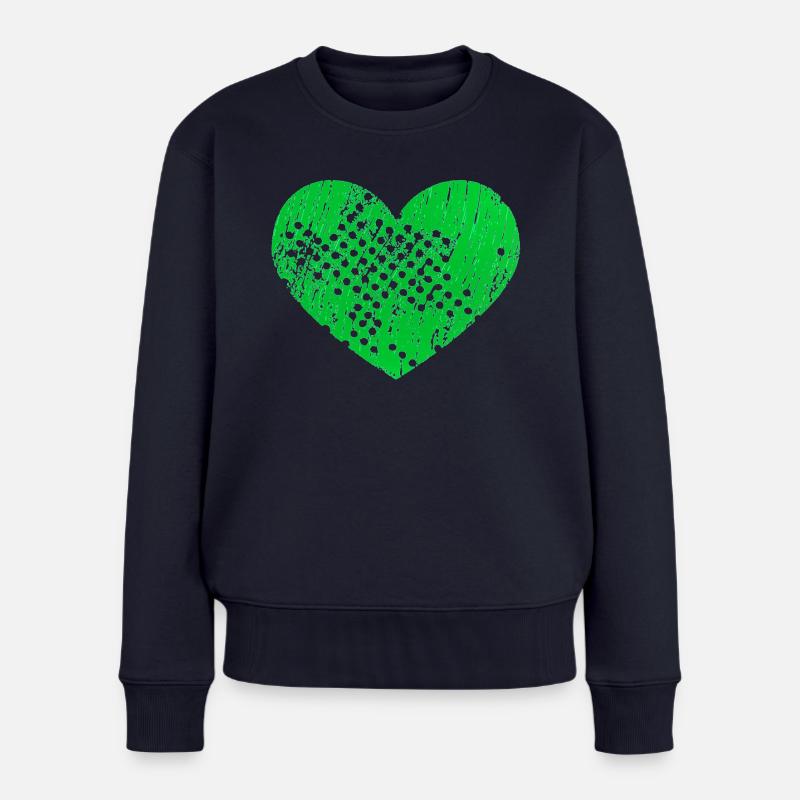 Coeur avec des trous (vert) - Pull Premium bio Femme - bleu marine