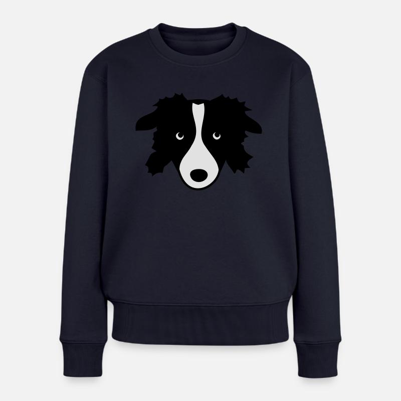 Border Collie - Pull Premium bio Femme - bleu marine