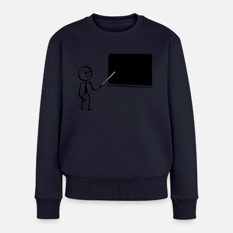 strichmann tafel - Frauen Premium Bio Pullover - Navy