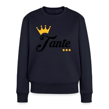 Onkel / Tante / Vetter / Cousin / Kusine - Frauen Premium Bio Pullover - Navy - Vorne - Julia (174cm)