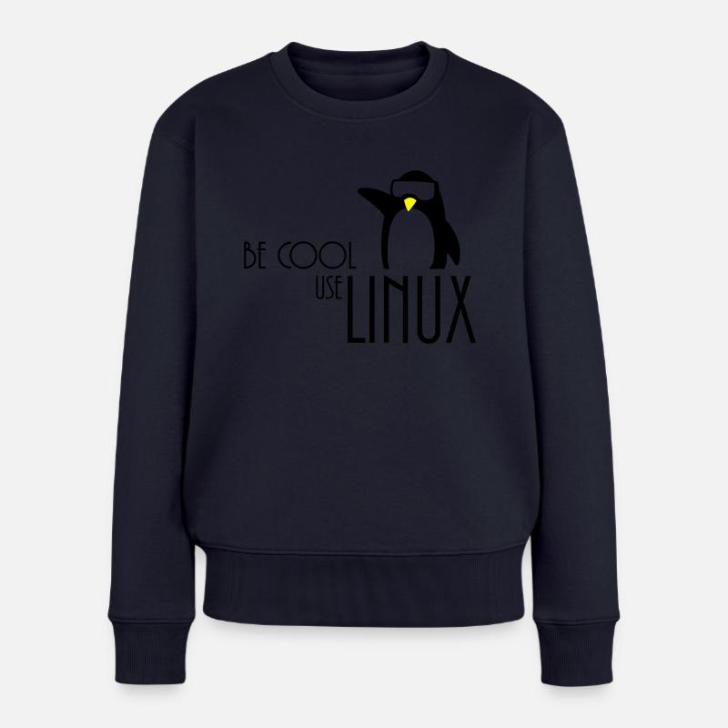 be cool use linux - Frauen Premium Bio Pullover - Navy