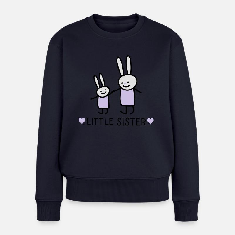 little Sster /rabbits) - Pull Premium bio Femme - bleu marine