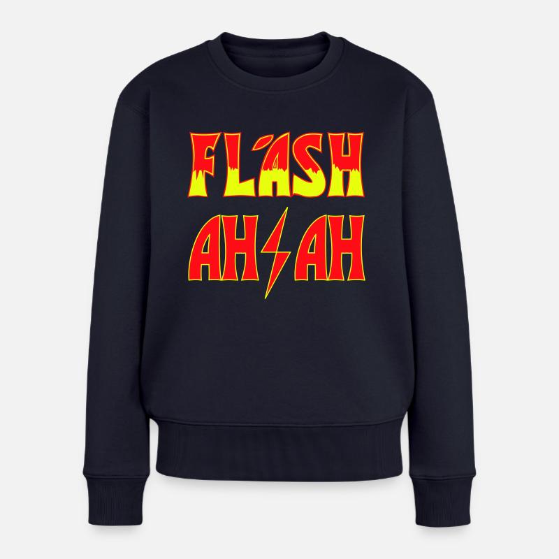 Flash – ah ah - Frauen Premium Bio Pullover - Navy