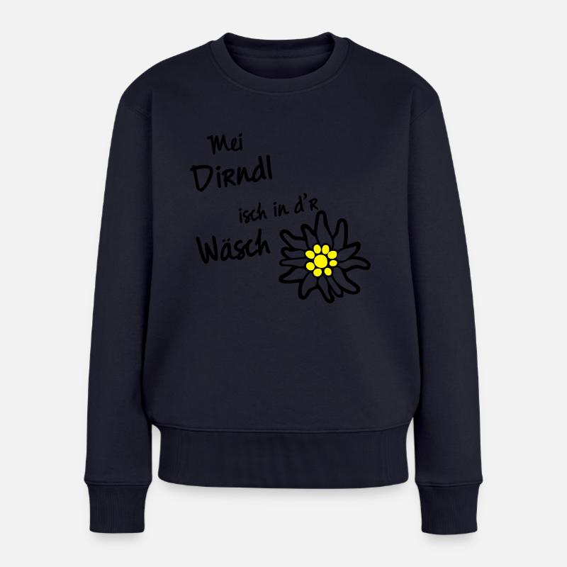 Dirndl in d'r Wäsch T-Shirts - Frauen Premium Bio Pullover - Navy