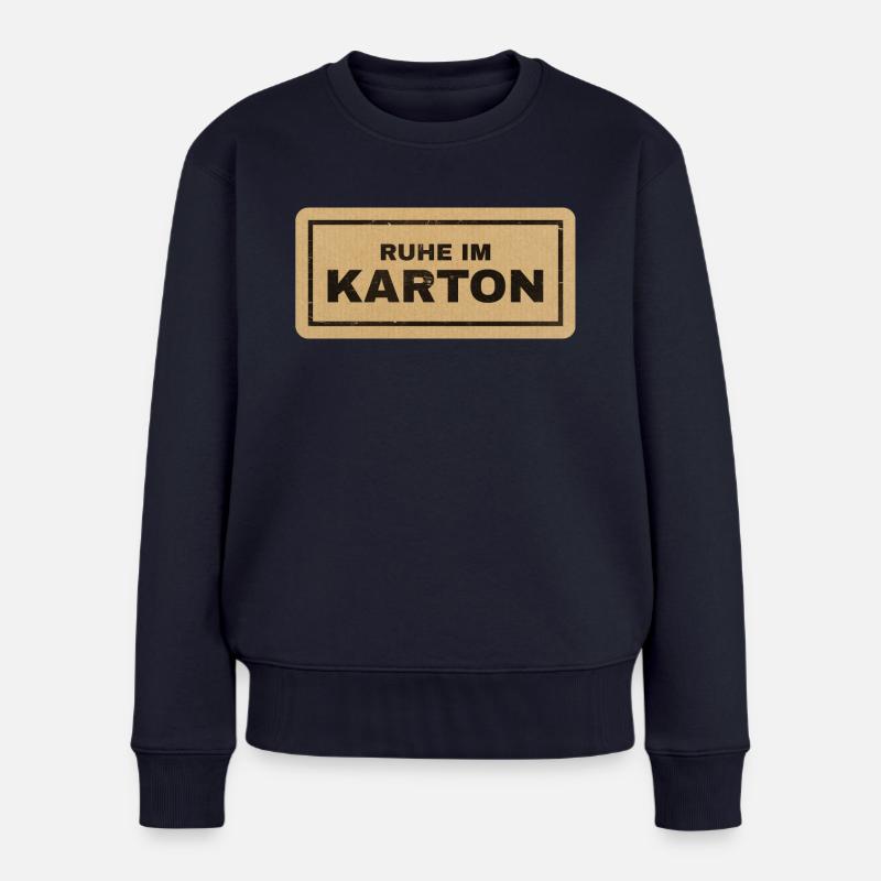 Ruhe im Karton - Frauen Premium Bio Pullover - Navy