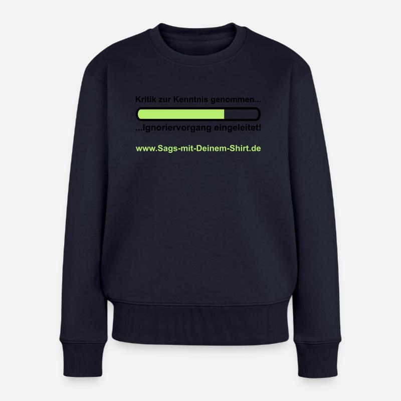 Ignoriervorgang - Promotion - Frauen Premium Bio Pullover - Navy