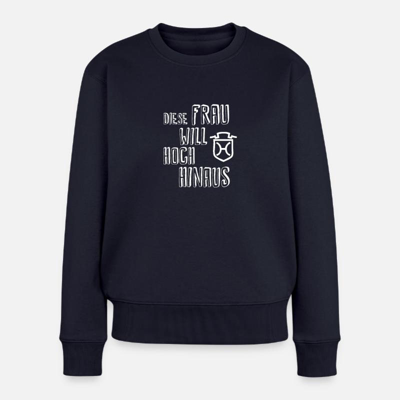 Holsteiner Pferd - Frauen Premium Bio Pullover - Navy