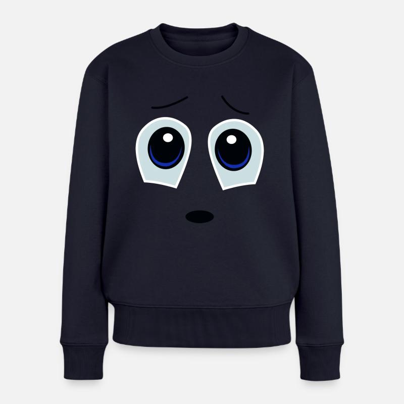 comic-face2 - Frauen Premium Bio Pullover - Navy