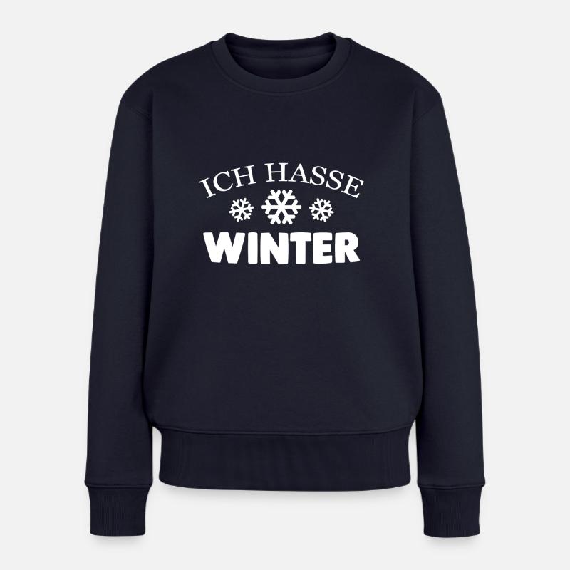 Ich hasse Winter - Frauen Premium Bio Pullover - Navy