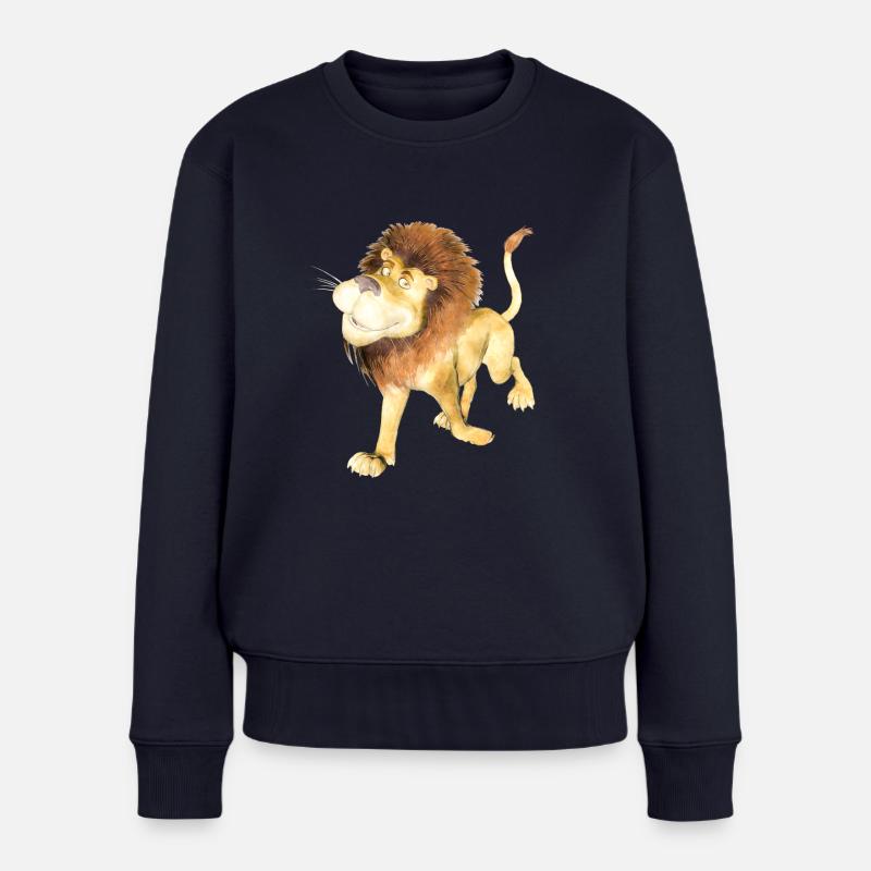 Lion Sami by Sabina Elisabeth Design - Frauen Premium Bio Pullover - Navy