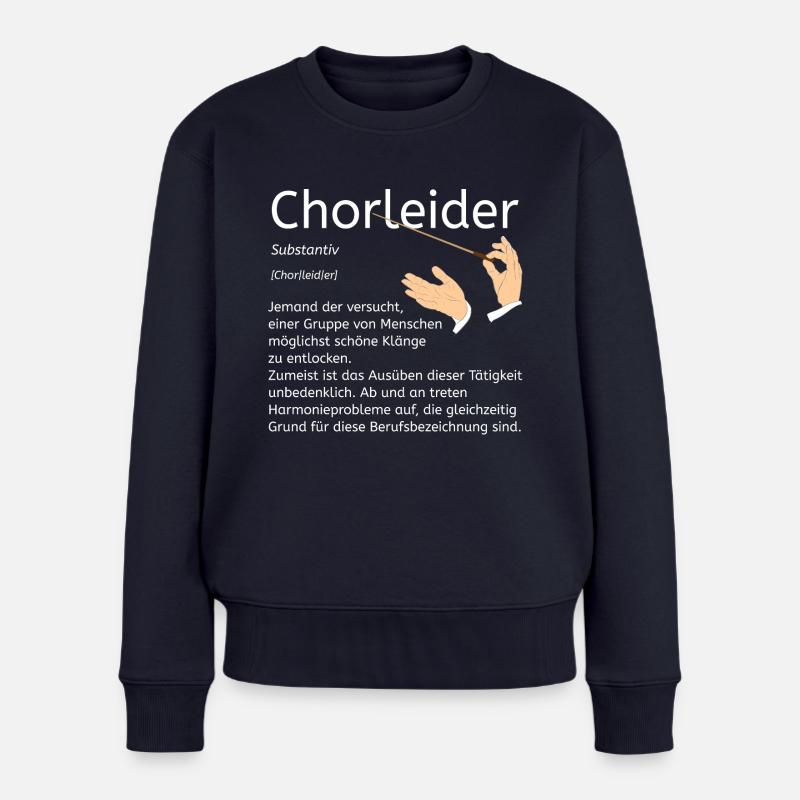 Chorleiter_Wörterbuch - Frauen Premium Bio Pullover - Navy